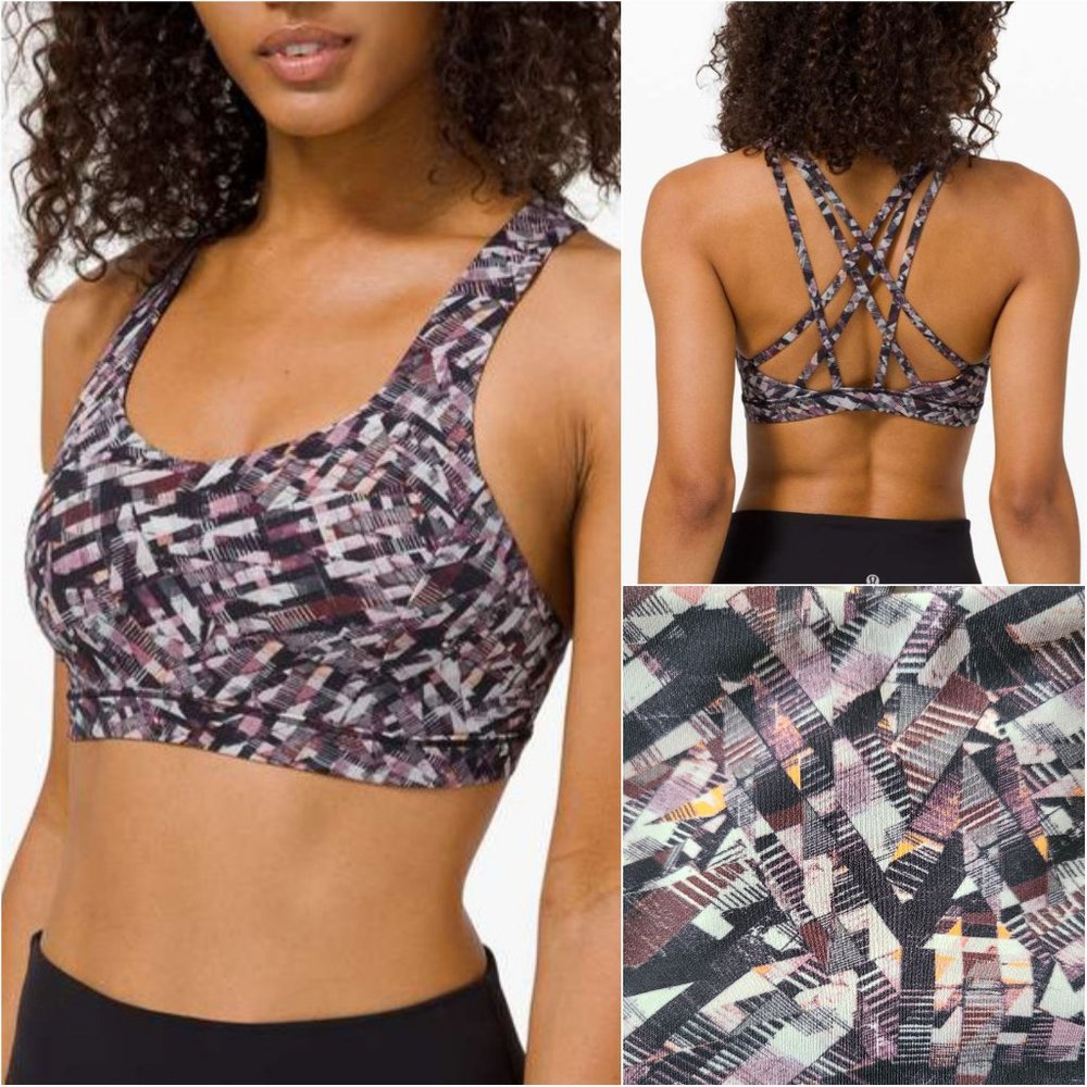 Lululemon Free To Be Serene Sports Bra Light Support Kaleidoscopic Pink Multi